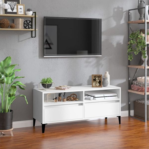 vidaXL TV-Schrank Weiß 100x34,5x44,5 cm Holzwerkstoff, 831901