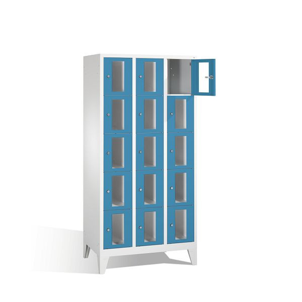 C+P Schließfachschrank Classic, H1850xB900xT500mm, Farbe: Lichtgrau / Lichtblau, 8010A305 S10003