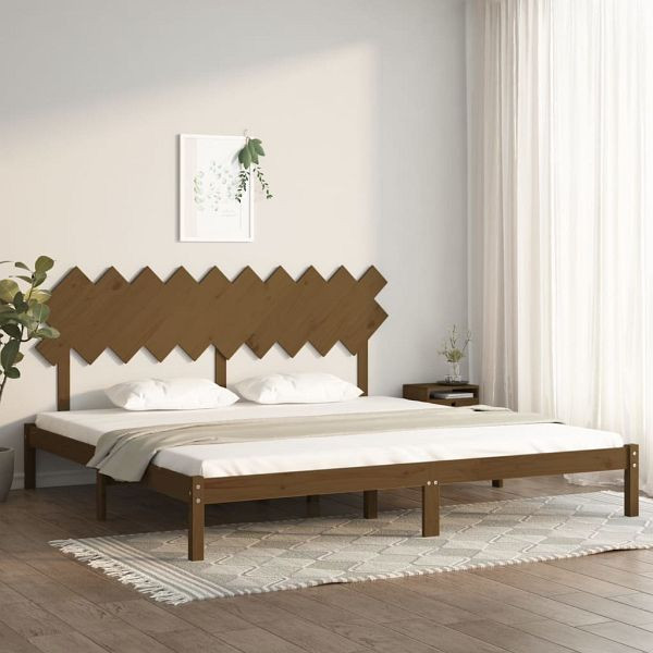 vidaXL Massivholzbett Honigbraun 200x200 cm, Top-Qualität, 3104891