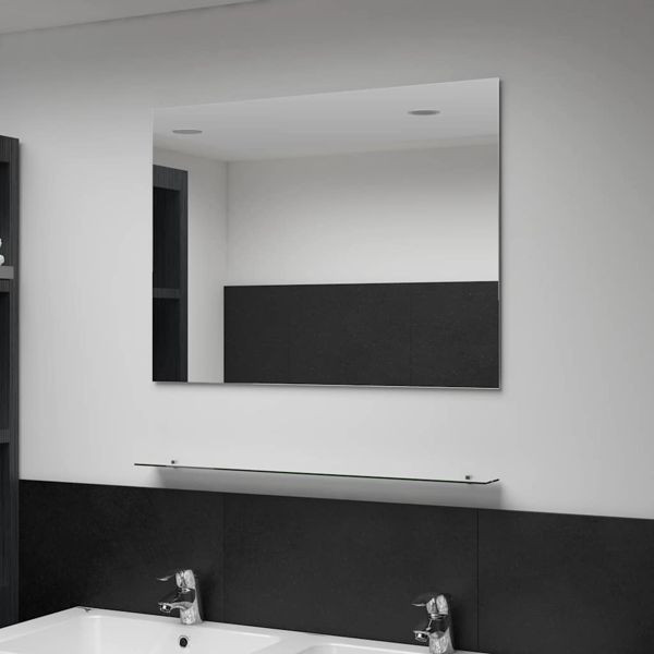 vidaXL Wandspiegel mit Regal 80×60 cm Hartglas, 249442