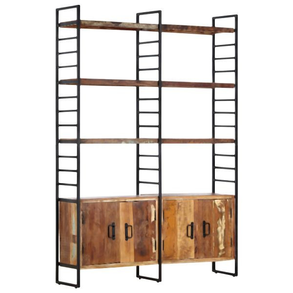 vidaXL Bücherregal 4 Ebenen 124x30x180 cm Altholz Massiv, 284415
