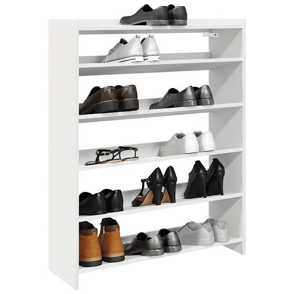 vidaXL Schuhregal Weiß 80x25x100 cm Holzwerkstoff, 859896