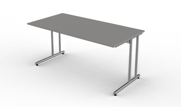 Kerkmann Schreibtisch mit C-Fuß-Gestell, Start Up, B 1600 mm x T 800 mm x H 750 mm, Farbe: Grafit, 11434512