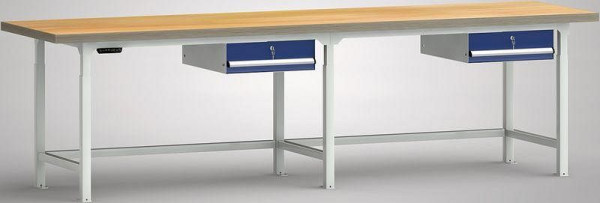 KLW Hydraulik-Profi-Werkbank - 3000 x 800 x 750 - 1030 mm L x T x H, Einzelschublade 150 mm Fh-EA, rechts, WPJL31-30M45-E3D02