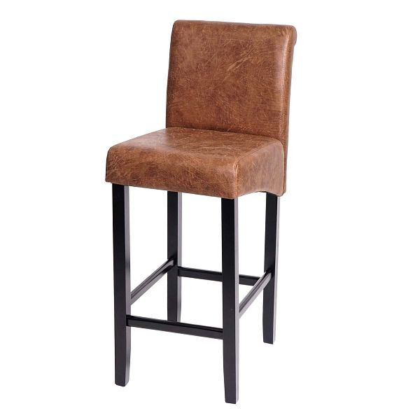 Mendler Barhocker HWC-C33, Barstuhl Tresenhocker, Holz, Wildlederimitat, dunkle Beine, Stoff/Textil, 74531