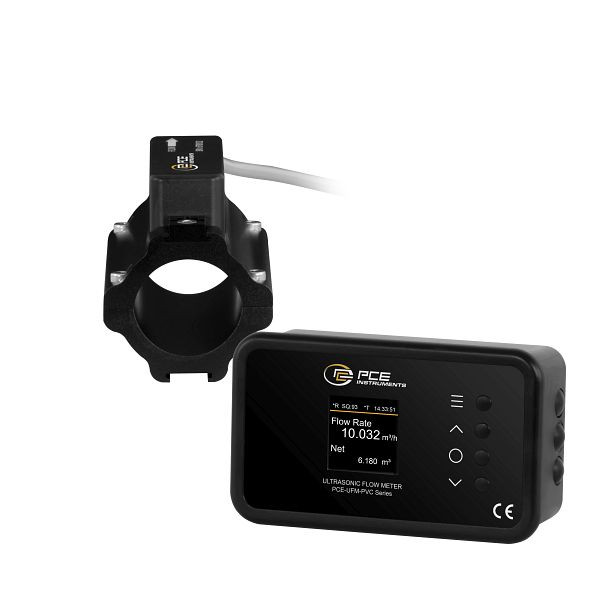 PCE Instruments Durchflussmesser zum Festeinbau, PoE und Sensor mit 9 m Ethernet-Kabel, für PVC-Rohre; DN32, PCE-UFM 32PVC
