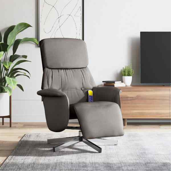 vidaXL Massagesessel mit Fußteil Taupe Stoff, Polyester, 356674