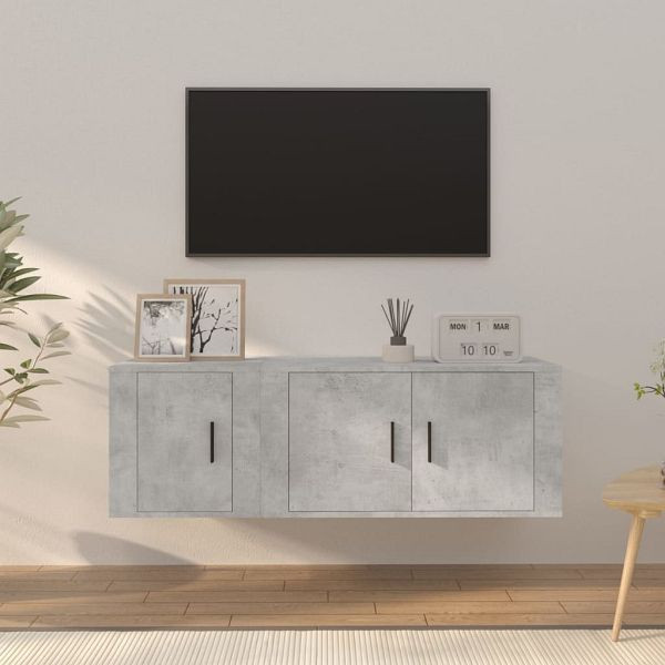 vidaXL 2-teilig TV-Schrank-Set Betongrau Holzwerkstoff, 3188410