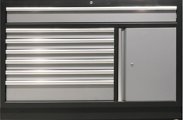 Kunzer Werkzeugunterschrank OHNE Arbeitsplatte, 6 schmale Schubladen, 1 breite Schublade und 1 Tür, 1.360 x 458 x 910 mm, WES1371 OHNE PLATTE