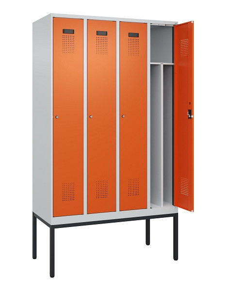 C+P Spind Evolo PLUS, Gestell, 4 Abteile, 2120x1200x500mm, 7035/2004, Verschluss Zylinderschloss, 0490307-40F S10029
