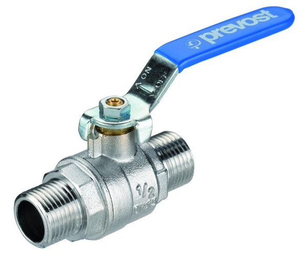 Prevost Messing-Kugelhahn mit 2 zylindrischen Außengewinden PN 40, AG BSPP= G 1, RSIM 34