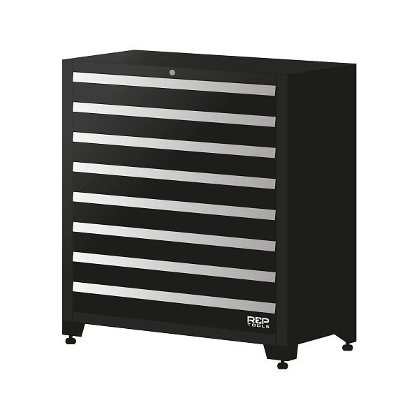 RepTools Unterschrank aus Metall, 711 mm breit, mit 8 Schubladen, XXL-118743