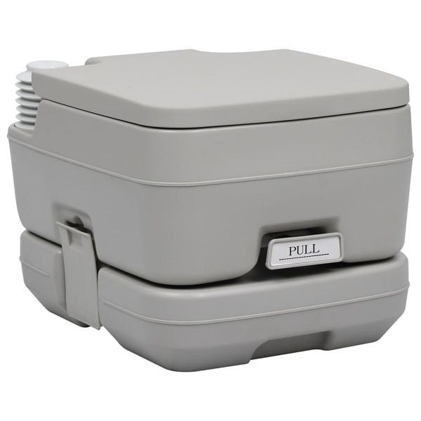 vidaXL Tragbare Campingtoilette Grau 10 + 10 L, 30136