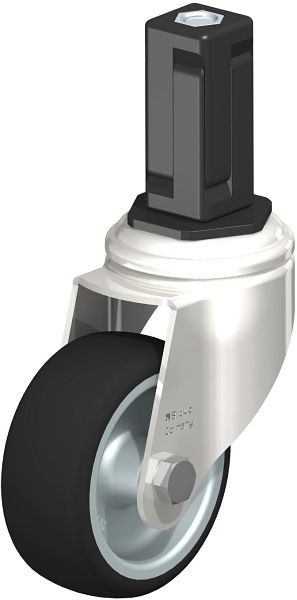 Blickle LKRXA-PATH 80G-11-EXV14 Edelstahl-Apparate-Lenkrolle mit Expander, Thermoplastisches Polyurethan, Grau, 853401