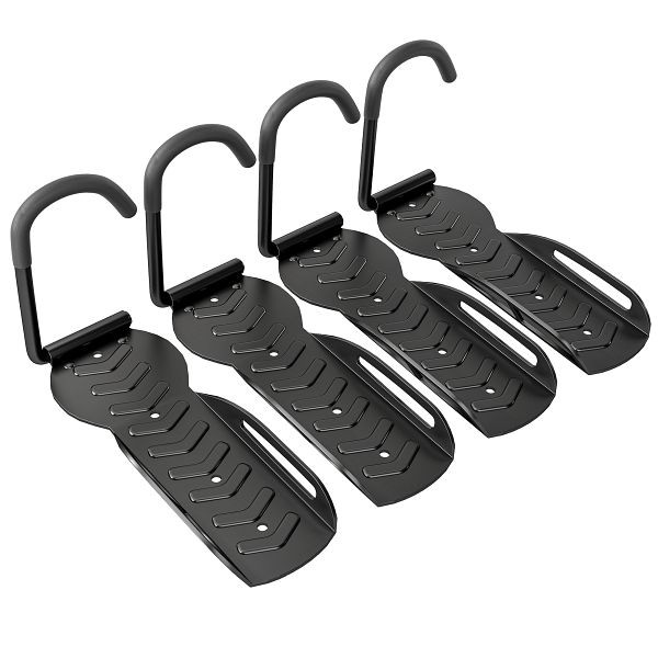 SPORTNOW 4er Set Fahrrad Wandhalterung Vertikal mit 30 kg Tragkraft klappbar für 4 Fahrräder Schwarz, AA0-109V00BK