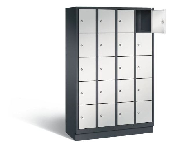 C+P Schließfachschrank Evolo, H1800xB1190xT500mm, Farbe: Schwarzgrau / Lichtgrau, 48020-405 S10038
