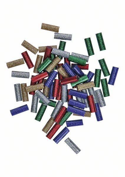 Bosch Klebesticks Gluey, Glitzer-Mix, 70 Stück, rot, grün, blau, silber, gold, VE: 5 Stück, 2608002006