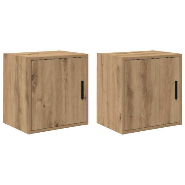 vidaXL Garagen-Wandschränke 2 Stück Artisan-Eiche Holzwerkstoff, 860642