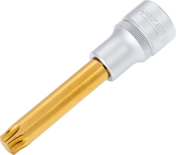 Hazet Schraubendreher-Steckschlüsseleinsatz TORX®, Vierkant hohl 12,5 mm, Innen TORX® Profil, T55, Lange Ausführung Mit Rändelung, 992LG-T55