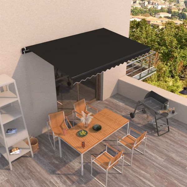 vidaXL Markise Manuell Einziehbar 400x350 cm Anthrazit, 3069179