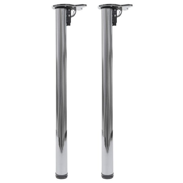 Mendler 2er-Set Tischbein HWC-H34, für Schreibtisch Esstischfuß Tischgestell, klappbar 72cm, Edelstahl-Optik, 112040