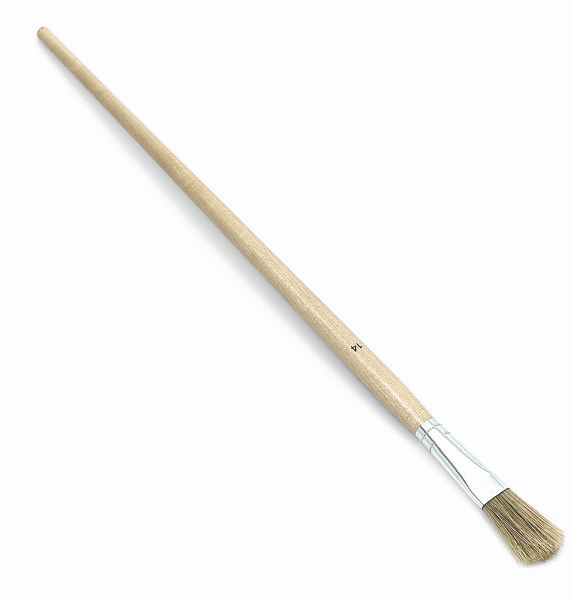 Nölle Strichzieher flach Größe 16, reine helle Chinaborste, Zwinge Weißblech, VE: 12 Stück, 60016