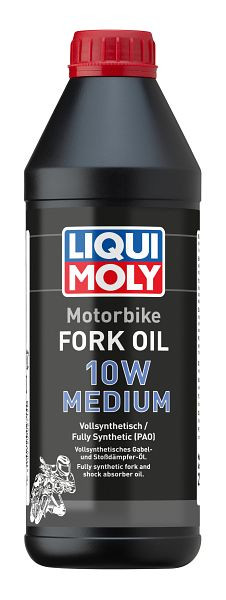 LIQUI MOLY Gabel- und Stoßdämpferöl Motorbike Fork Oil 10W medium, Dose Kunststoff, VE: 1 Liter, 2715