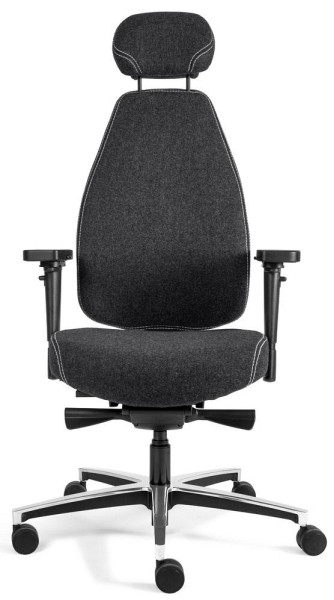 Deskin Bürodrehstuhl SenseFIT mit Armlehnen, Anthrazit, 680 x 650 x 1300 mm, 289369