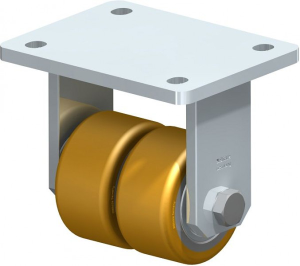 Blickle BOD-VSTH 75K Stahlgeschweißte Schwerlast-Doppel-Bockrolle, Blickle Extrathane®, Hellbraun, 587691