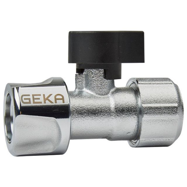 GEKA plus Schlauchstück Stecksystem 1/2"-13mm Messing Chrom mit Kugelhahn Karte, VE: 5 Stück, 46.0851.8