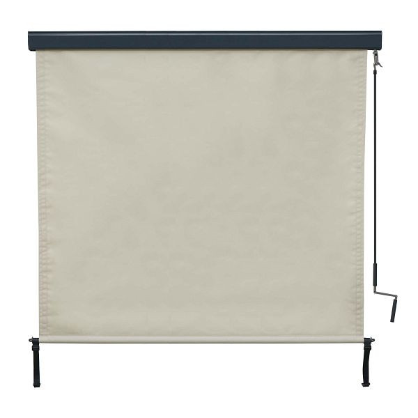 Mendler Vertikalmarkise HWC-F42, Senkrechtmarkise Sichtschutz Außenrollo Rollo, UV-Schutz 50 Stoff, 250x180cm, creme-beige, 69625