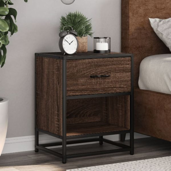 vidaXL Nachttische 2 Stk. Braun Eichen-Optik 40x31x50 cm Holzwerkstoff, 848693