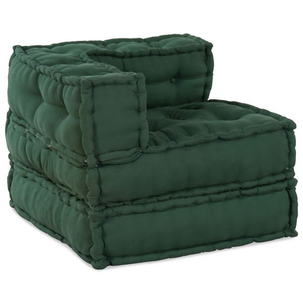 vidaXL Modular Poufs 3er Set Grün, aus Baumwollstoff, 3315077