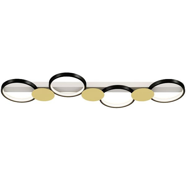 HOMCOM Deckenleuchte LED 38W 1500LM 3000K-6500K Deckenlampe Wohnzimmerlampe mit 4 Glühbirnen, B31-631V00BK