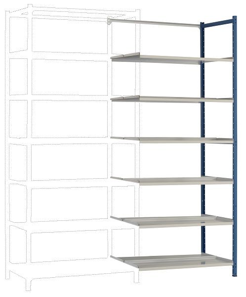Manuflex Archivdoppel-Anbauregal mit 6 Stahlböden, HxBxT = 2250 x 930 x 600 mm, RA2594.5007