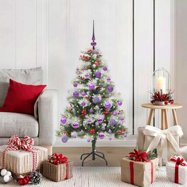 vidaXL Künstlicher Weihnachtsbaum Grün und Weiß 120 cm, 3395167