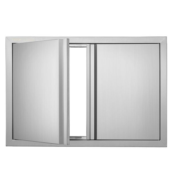 VEVOR Grill-Zugangstür, 710 x 482 mm, Doppelte Außenküchentür, Vertikale Wandtür mit Versenkbaren Griffen, SMABSCJMYS28PNV9UV0