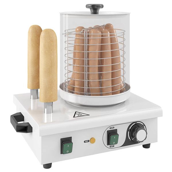 vidaXL Hot Dog Wärmer mit 2 Stäben Edelstahl 500 W, 50768