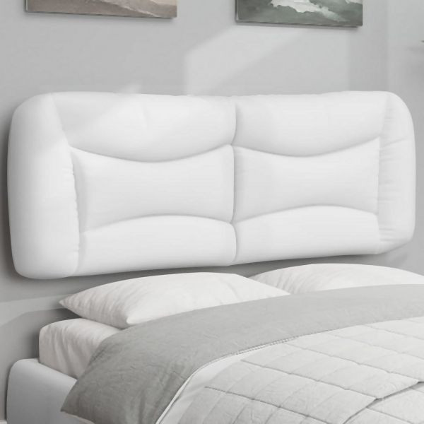vidaXL Kopfteil-Kissen Weiß 120 cm Kunstleder, stilvoll, 374569