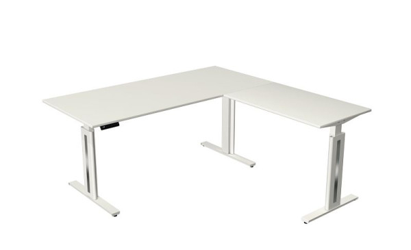 Kerkmann Sitz-/Stehtisch Move 3 fresh, B 1800 x T 800 mm, Anbauelement 1000 x 600 mm, elektrisch verstellbar von 720-1200 mm, weiß, (Montage), 10186010-1