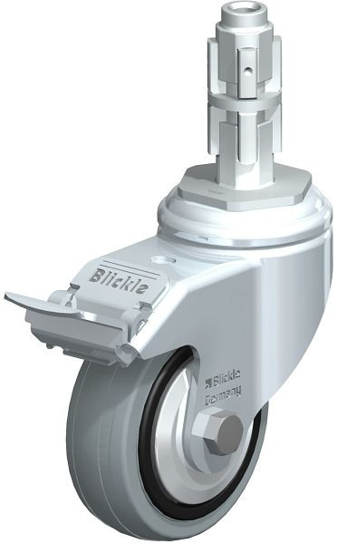 Blickle LKRA-VPA 80G-11-FI-FA-E13 Apparate-Lenkrolle mit Expander & Feststeller, Vollgummi, Grau, 750887