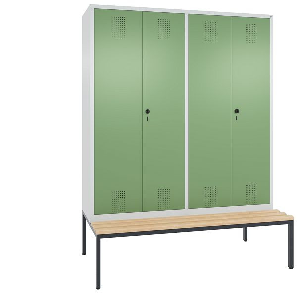 C+P Spind Evolo, 4 Abteile, H2090xB1590xT815 mm, Grau/Resedagrün, 48052-42 S10325