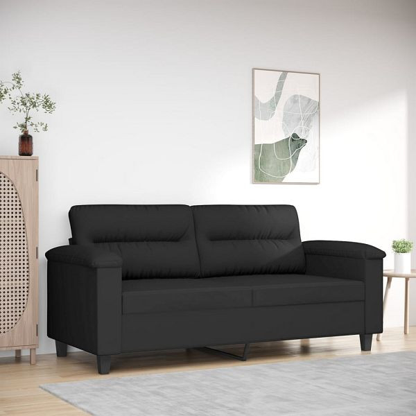 vidaXL 2-Sitzer-Sofa Schwarz 140 cm Mikrofasergewebe, 359564