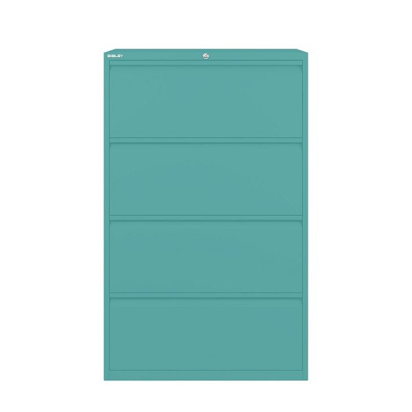 Bisley Essentials Schubladenschrank, Höhe 1300-1324 mm, 659 aquamarin, YESF0813659
