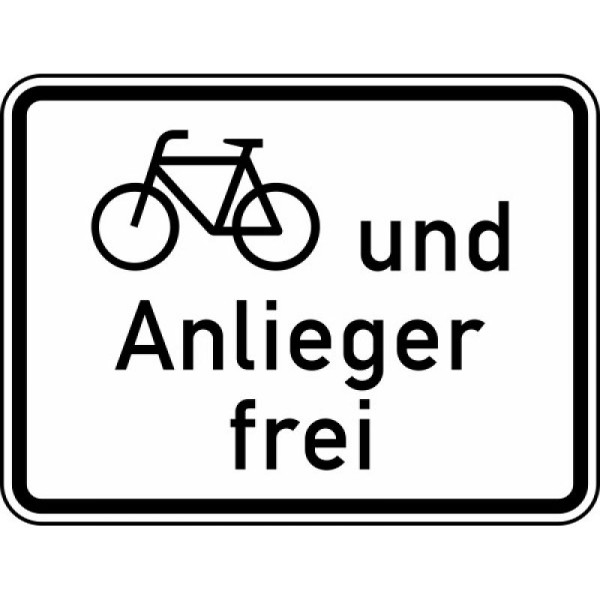 Stein HGS Radfahrer und Anlieger frei Nr. 1020-12, 600 x 450 mm, Flachform 3 mm, RA1, 1020-12-213