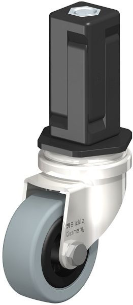 Blickle LRXA-VPA 50G-EXV04 Edelstahl-Apparate-Lenkrolle mit Expander, Vollgummi, Grau, 856423