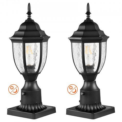 VEVOR 2x Außenleuchte Gartenleuchte Außenlampe Wegeleuchte E27 Standleuchte 39cm, FTYNHWZD2JZDBSMA8V7