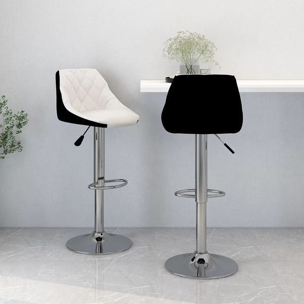 vidaXL Barhocker 2 Stück Weiß und Schwarz Kunstleder, 335239