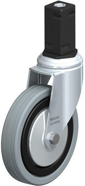 Blickle LKRA-VPA 125G-11-FA-EV15 Apparate-Lenkrolle mit Expander, Vollgummi, Grau, 848270