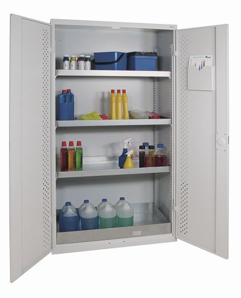 stumpf Chemikalienschrank, Abmessung 1950x1000x400 mm (HxBxT), RAL 7035/7035, StawaR-Bodenwanne und 3 Wannen dichtgeschweißt, 7599507
